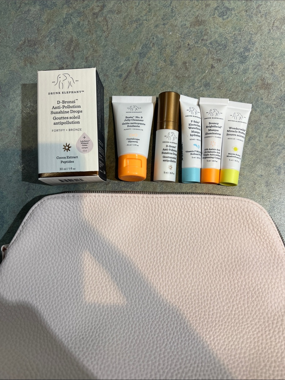 Drunk Elephant bronzing drops full size with skincare samples